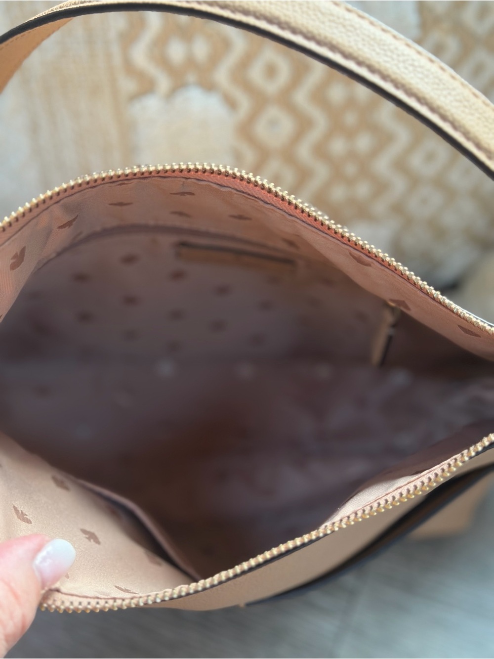 kate spade Pebbled Leather Shoulder Bag in Taupe Brown - Picture 3 of 6